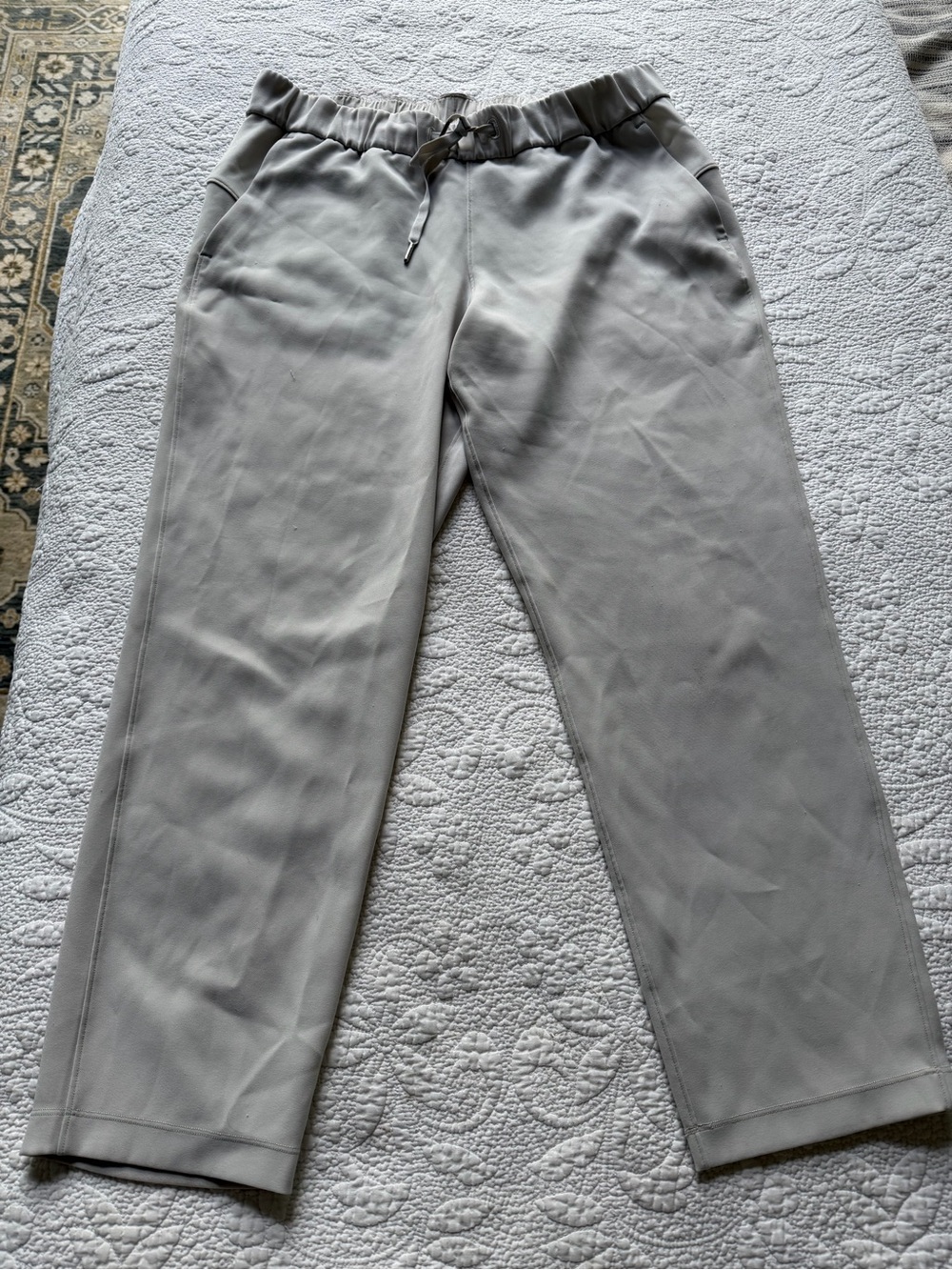 Lululemon Pants Straight Leg Pull-On Beige Greige Drawstring Women's Size 10